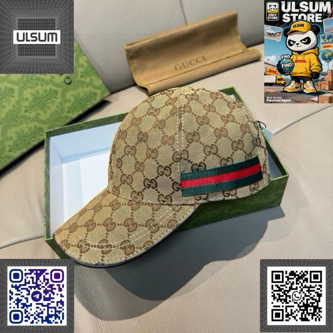 Gucci Baseball Cap GG Monogram Web Stripe — 01