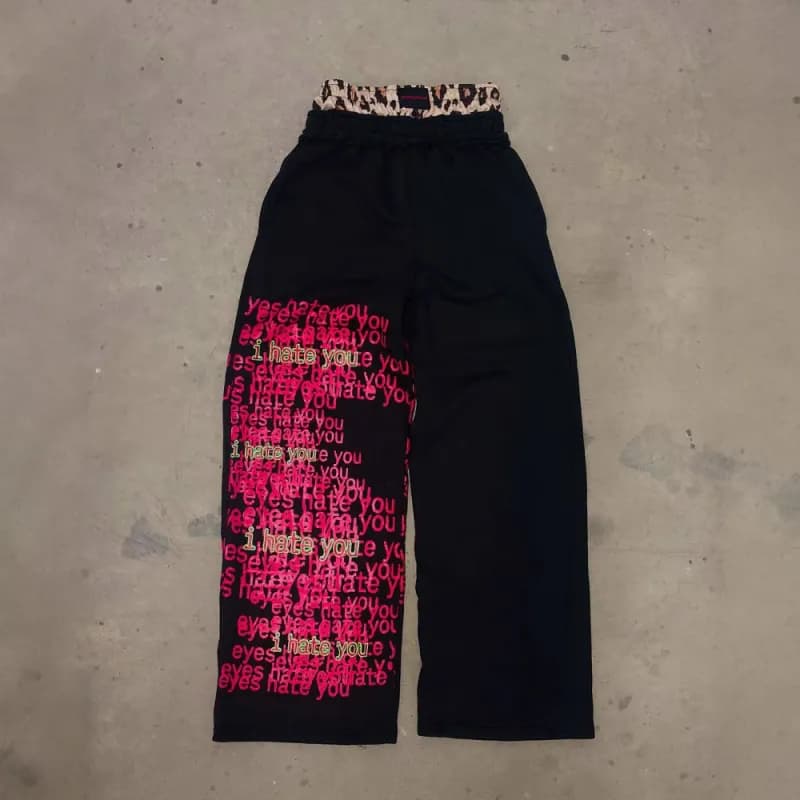 Gallery Dept. Printed Trousers Save Me From This Hell — 黑色+豹纹+红色字母（现货）