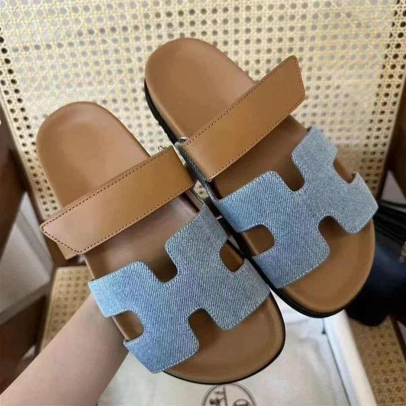 Hermès Oran Sandal Denim H Logo