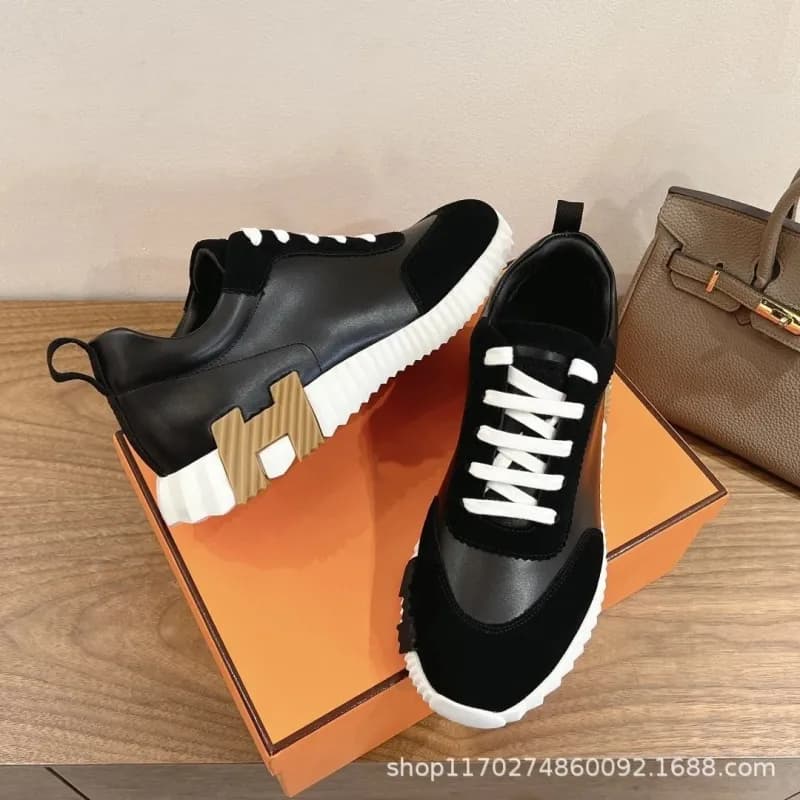 Hermès H-Stripes Sneaker White with Black H Logo — 28