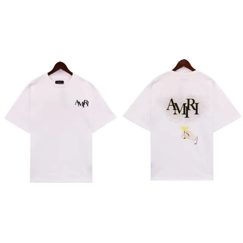 Amiri Logo T-Shirt Embroidered Script — 2186 白