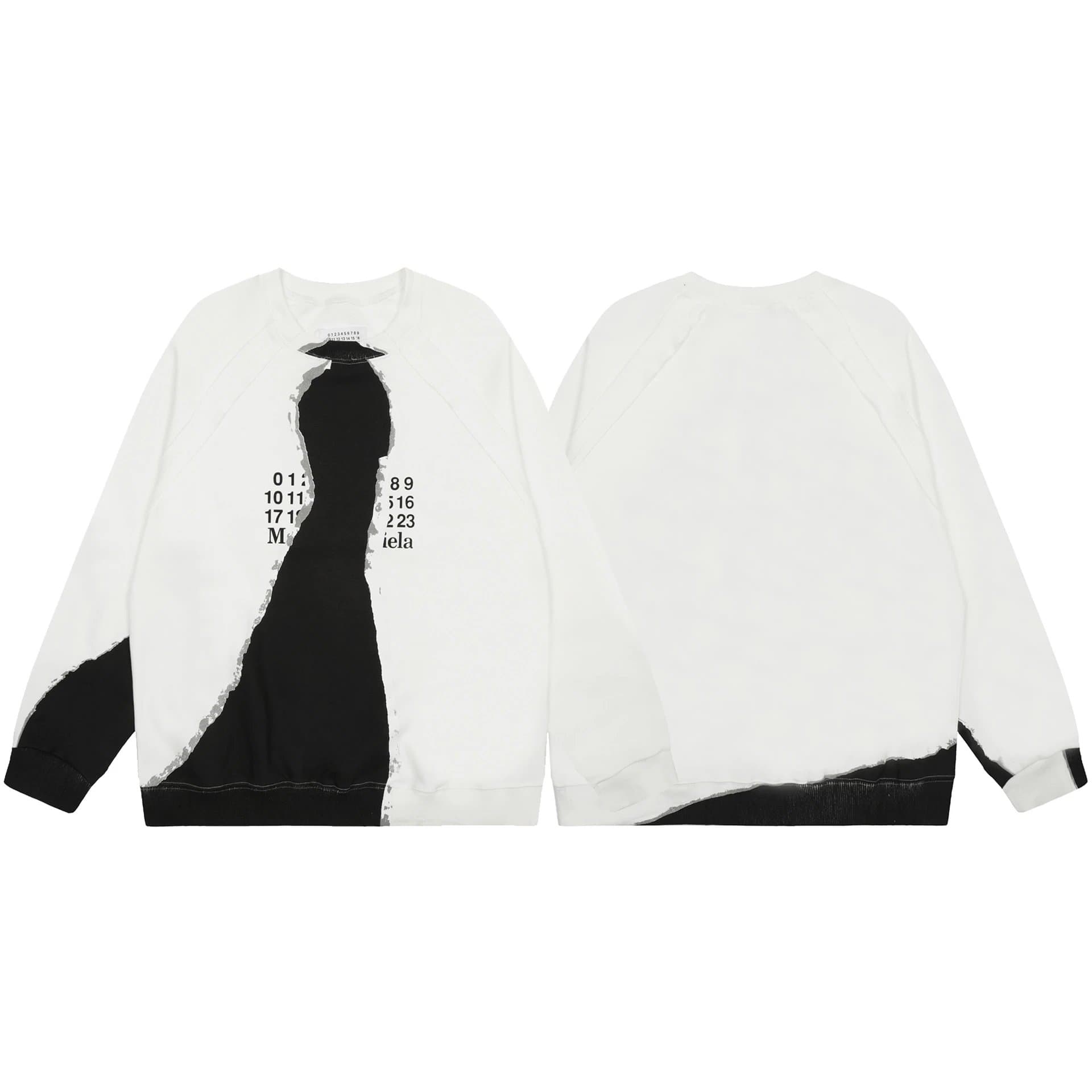 Maison Margiela Ripped Sweatshirt Deconstructed Logo Print