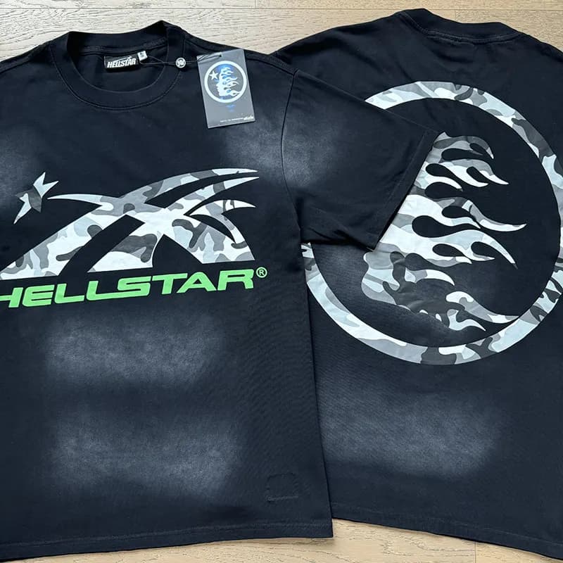 Hellstar Graphic Tee Camouflage Flame Print