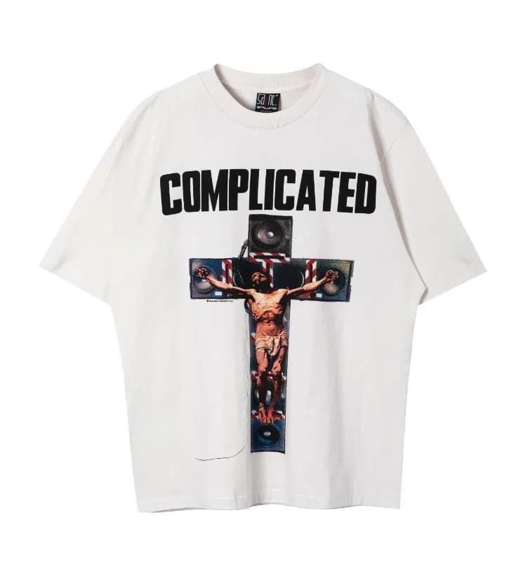 Saint Laurent Graphic T-Shirt Hate Saint Print — ST358