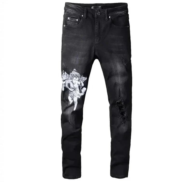 Balenciaga Distressed Jeans Angel Print