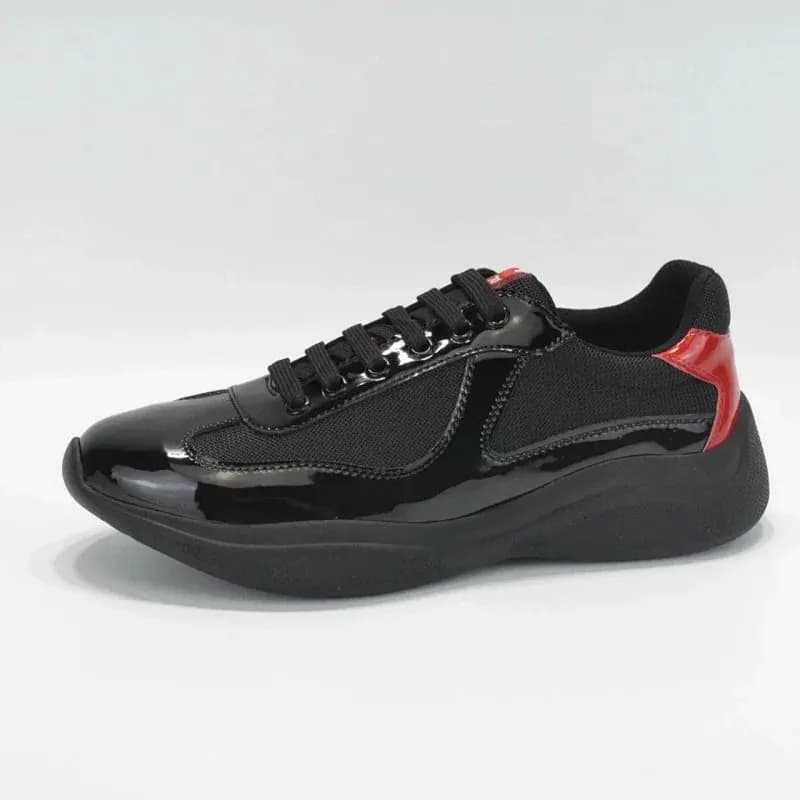 Prada Cloudbust Thunder Black Patent with Red Accents