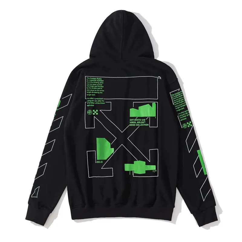 Off-White Arrow Hoodie Painted Arrows — 835 black