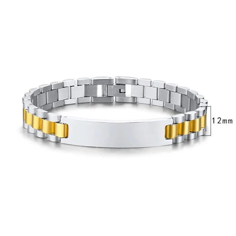 Chrome Hearts Link Bracelet Two-Tone — 间金-宽12mm【21CM】