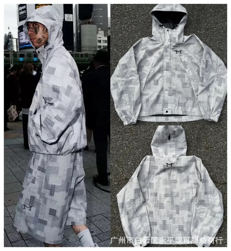 Gallery Dept. Hooded Jacket Pixel Grid Print