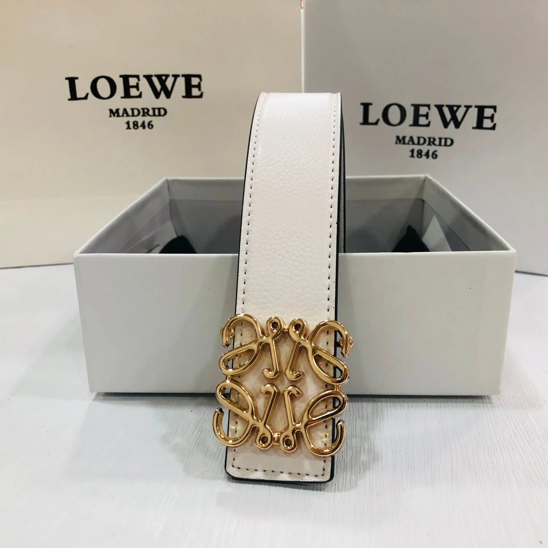 Loewe Anagram Belt Gold Anagram Buckle