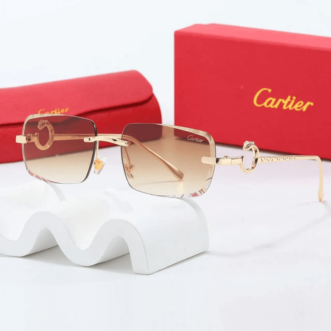 Cartier Sunglasses Rectangular Rimless — Cartier -5