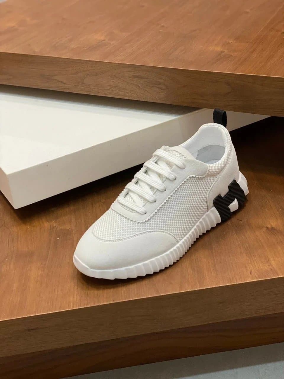Hermès H-Boot Sneaker White and Grey — 25
