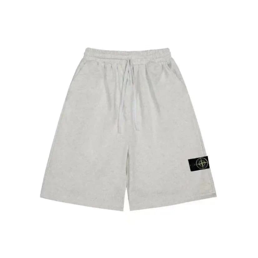 Stone Island Logo Patch Shorts Heather Grey