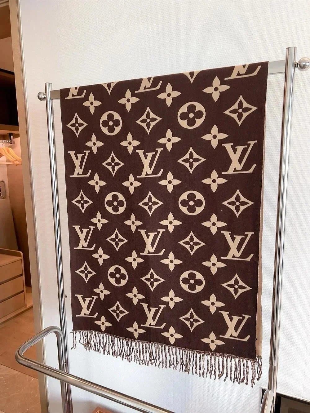Louis Vuitton Monogram Shawl Brown Beige