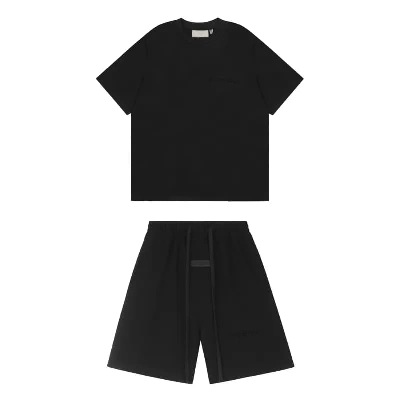 Fear of God Essentials Shorts Set Black Logo