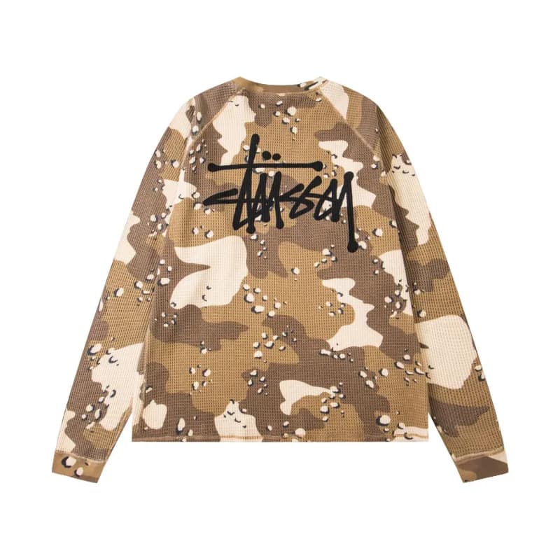 Stüssy Long Sleeve Waffle Top Desert Camo