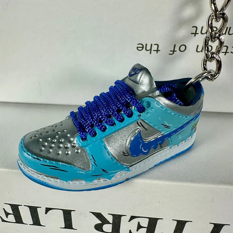 Cactus Plant Flea Market Sneaker Keychain Blue Lightning — 75. Silver Blue Ocean