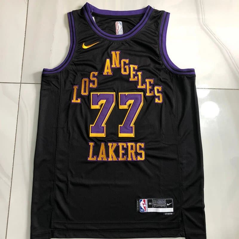 Nike Los Angeles Lakers City Edition Jersey 77 Black Purple Yellow
