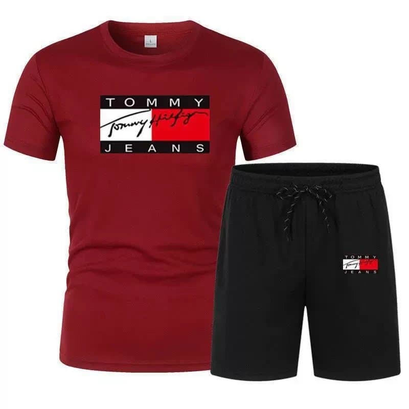 Tommy Hilfiger Logo Tee & Shorts Set Flag Logo