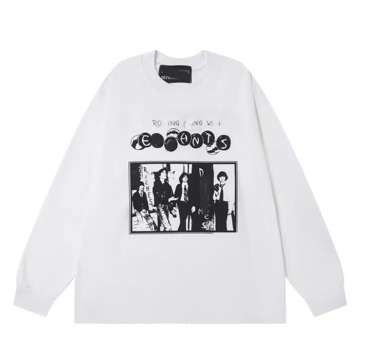 Gallery Dept. Zip-Up Hoodie Graphic Print — Er038 white long sleeve t