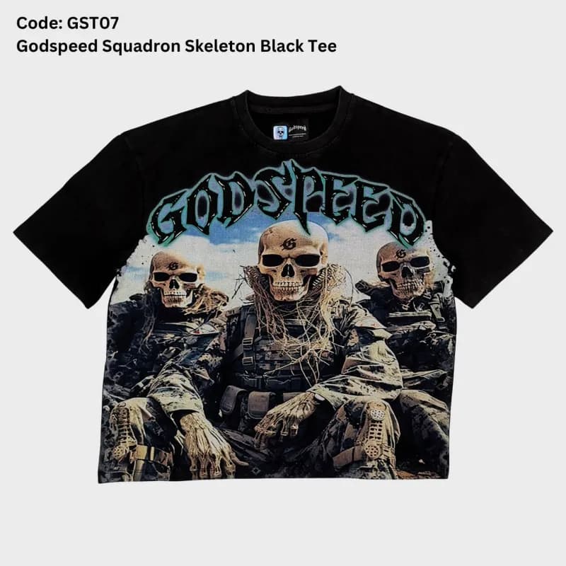 Godspeed Squadron Skeleton Tee Skeleton Print