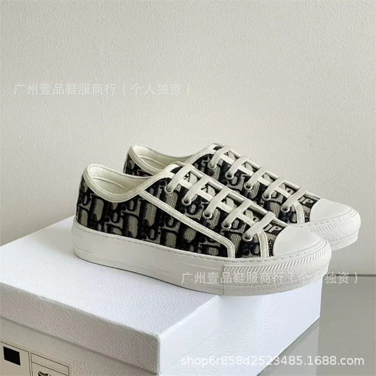 Dior B22 Low Toile de Jouy Print — 藏青薄底