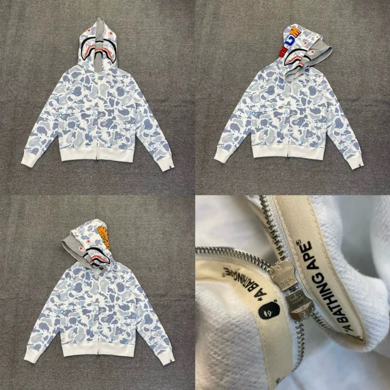 BAPE Shark Hooded Zip-Up Camouflage Print