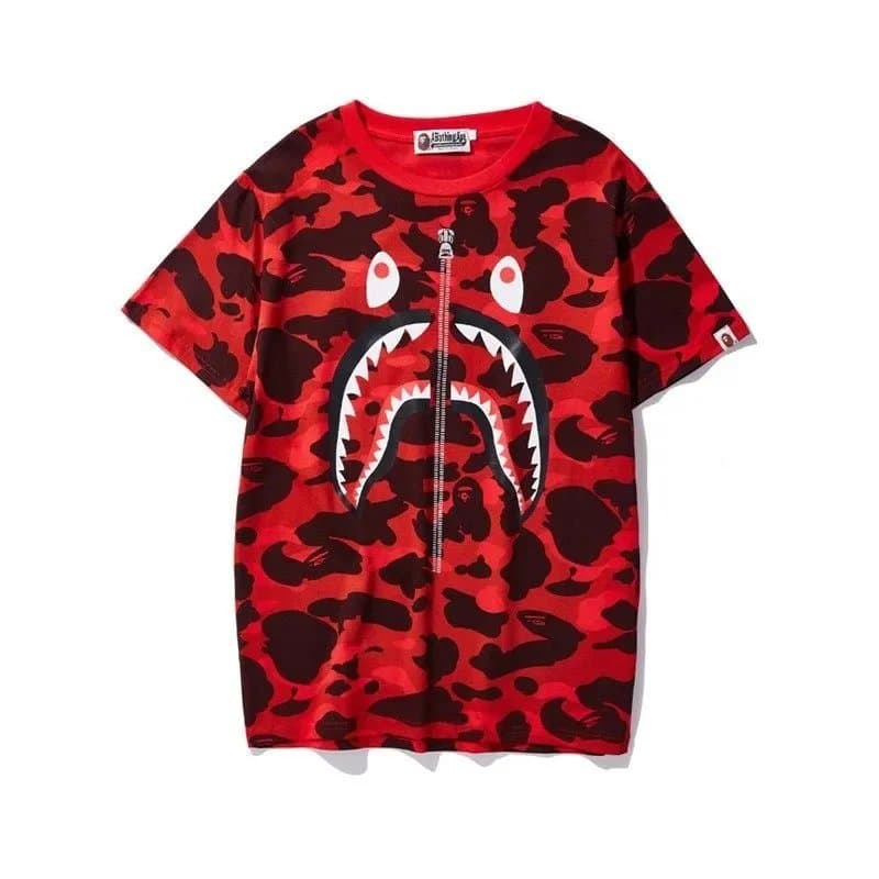 BAPE Shark Tee Red Camo