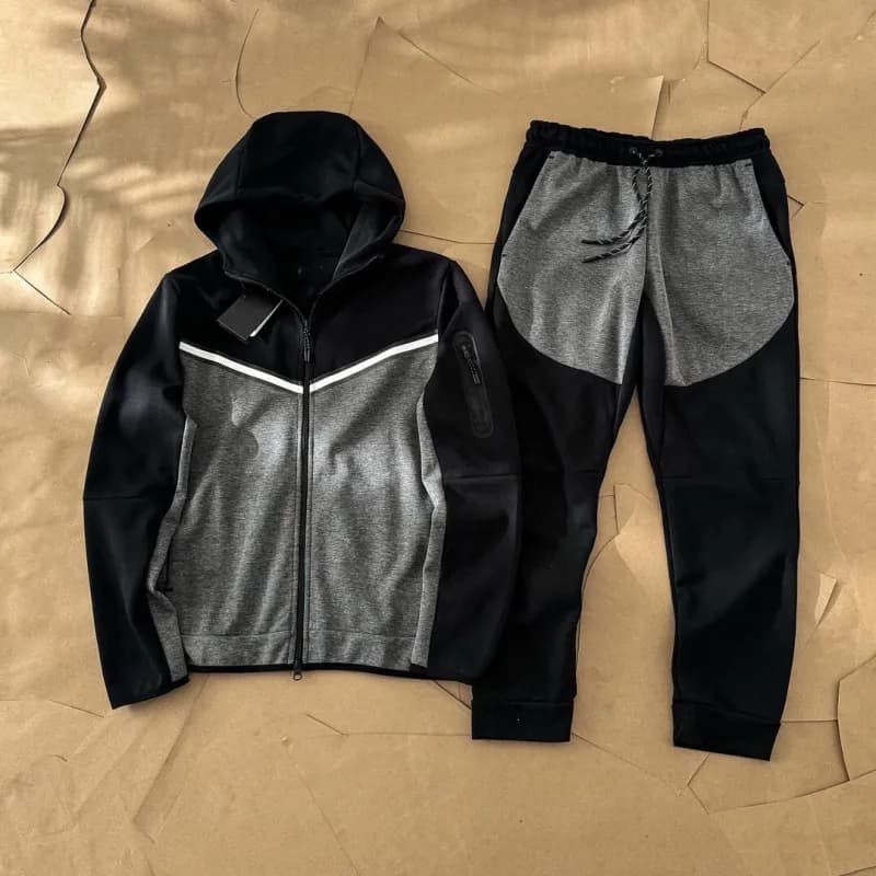Nike Tech Fleece Hoodie and Joggers Black/Grey