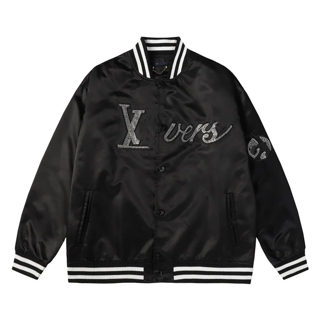 Off-White Varsity Jacket Crystal Embellished