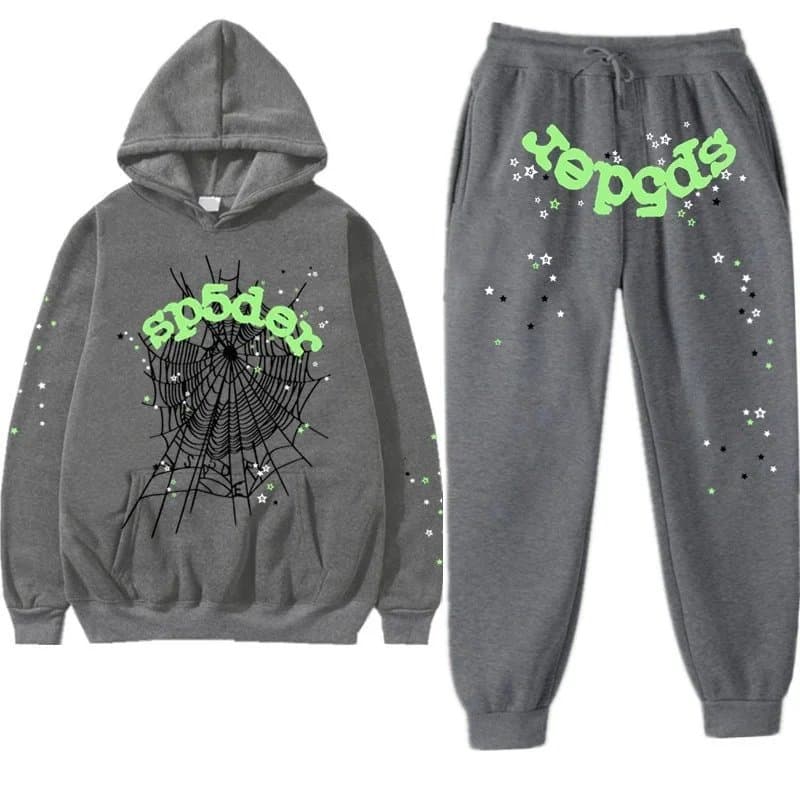 Sp5der Hoodie and Joggers Set Spider Web Logo — 4