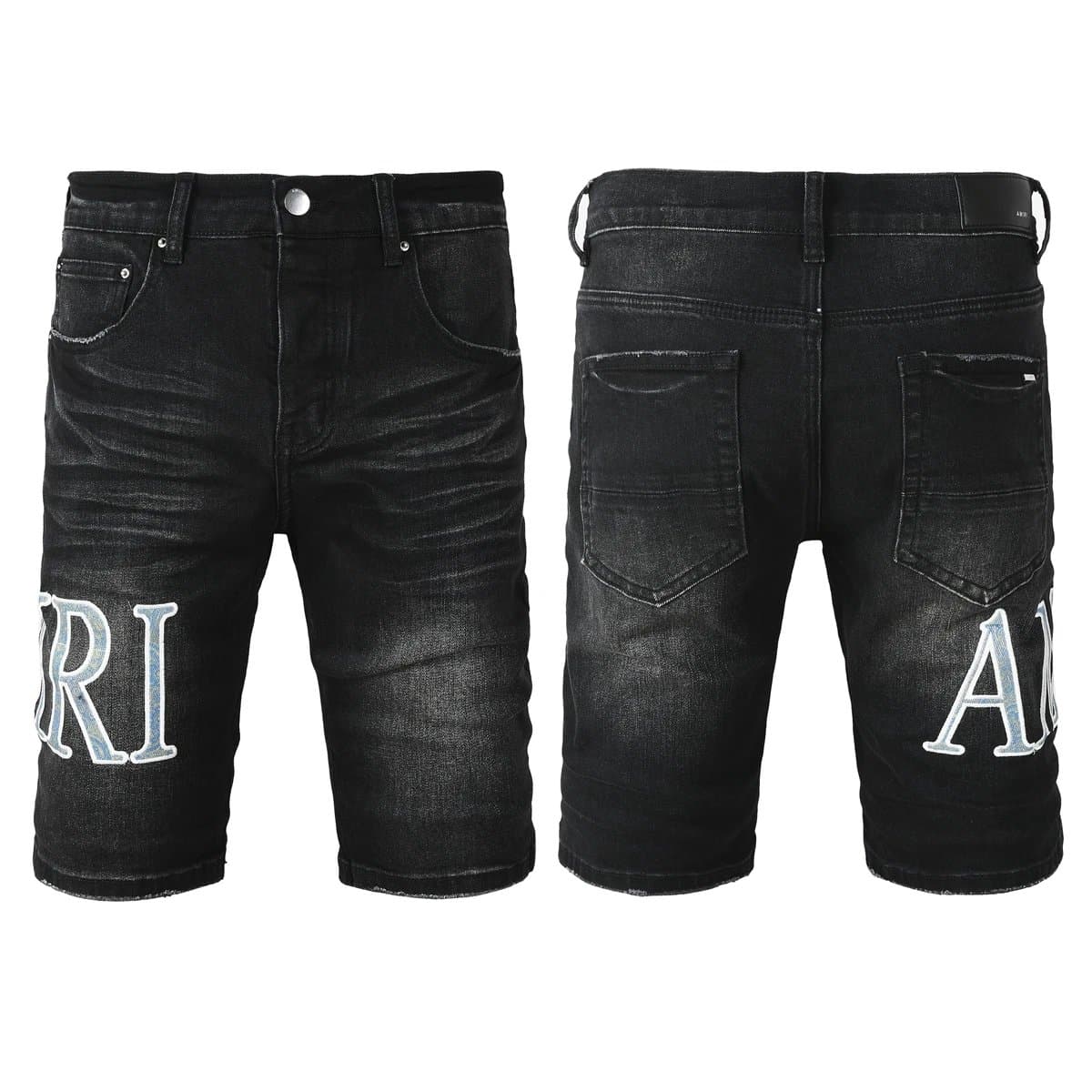 Amiri Denim Shorts Logo Embroidered