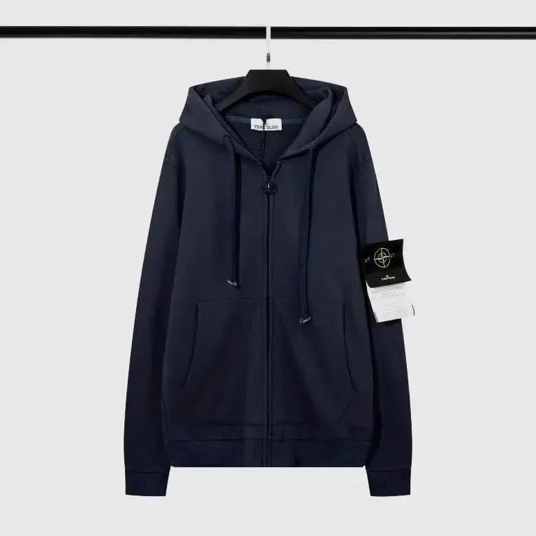 Stone Island Zip-Up Hoodie Compass Logo — 15