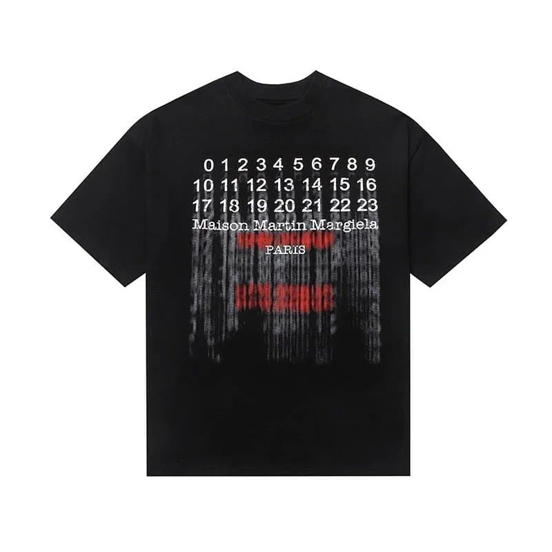 Maison Margiela Number Print T-Shirt Barcode Graphic