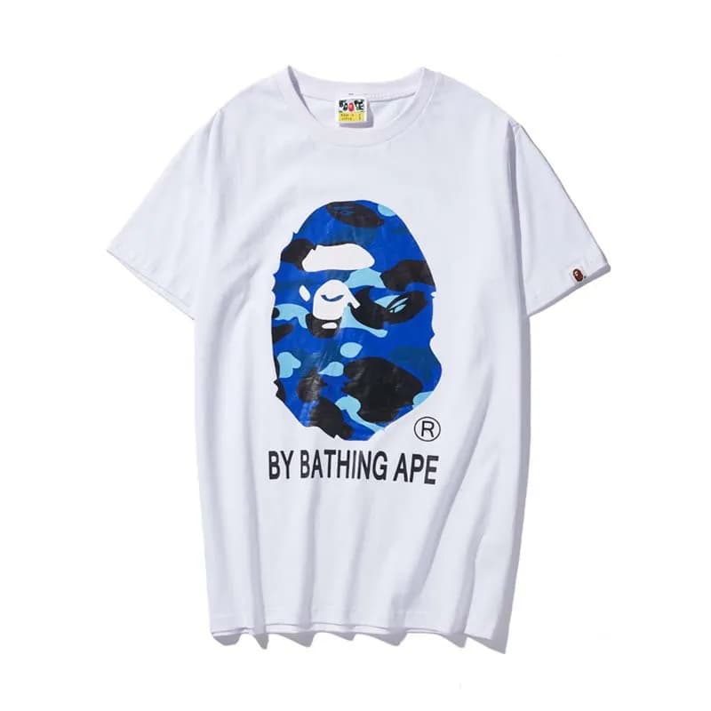 BAPE Ape Head Tee Blue Camo Ape Head