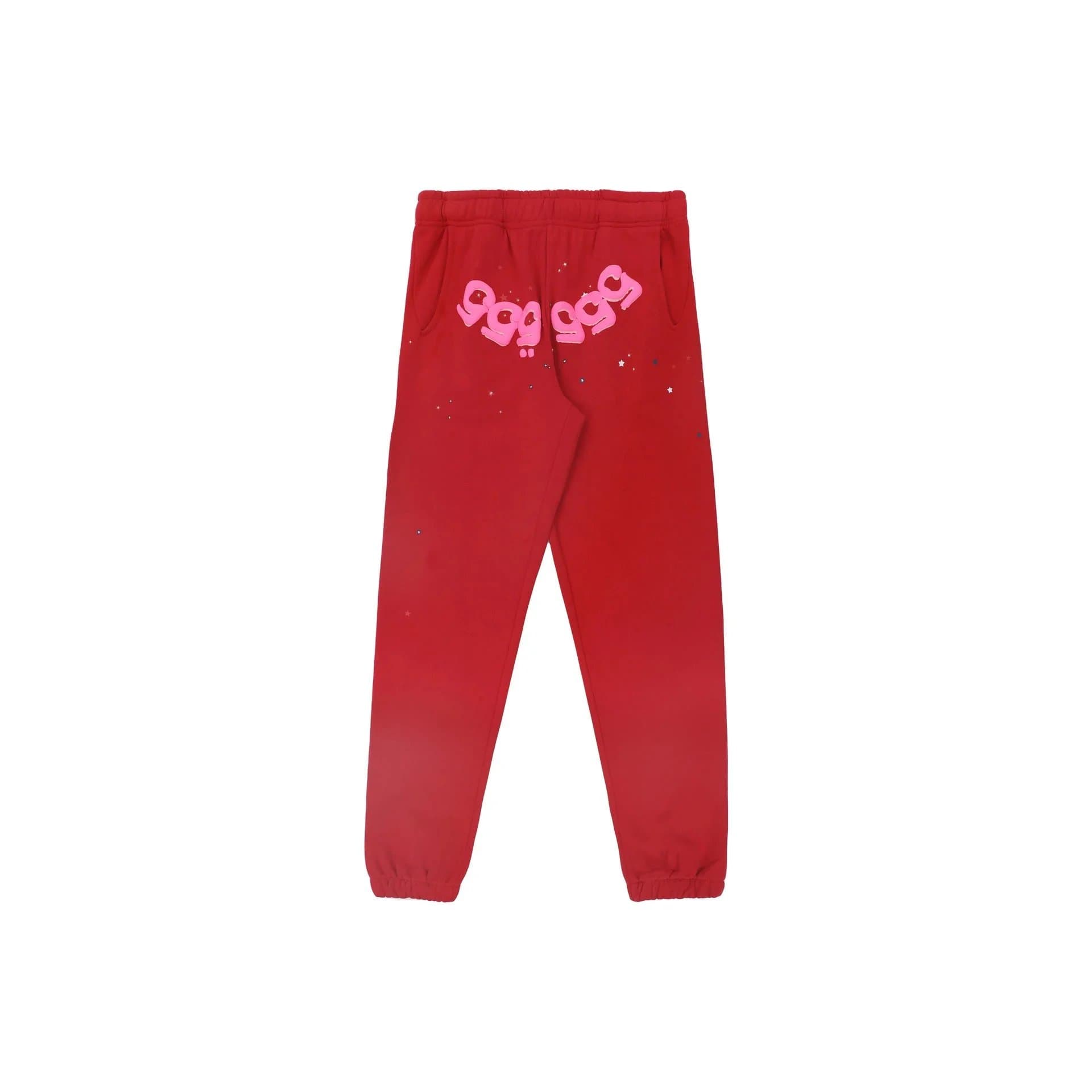 Sp5der Jogger Spider Logo — V12红色长裤
