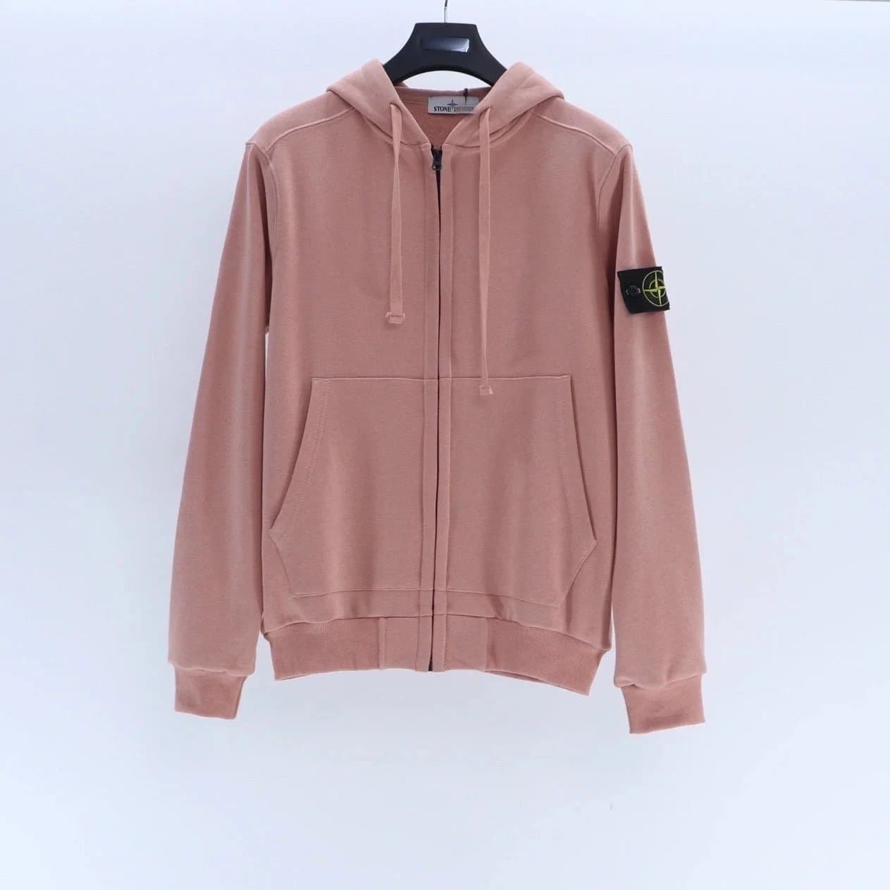 Stone Island Zip-Up Hoodie Solid Color