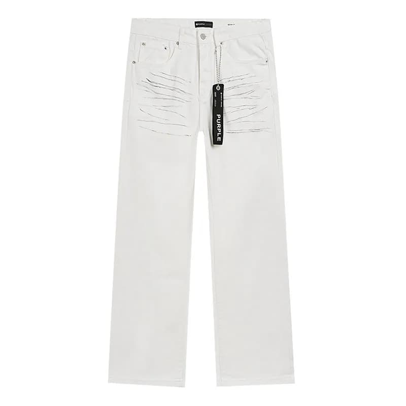 Distressed Slim Fit Jeans Patchwork Ripped — PU817