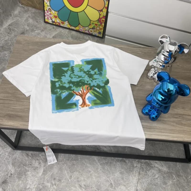 Off-White Graphic T-Shirt Diagonal Arrow Print — F13白色