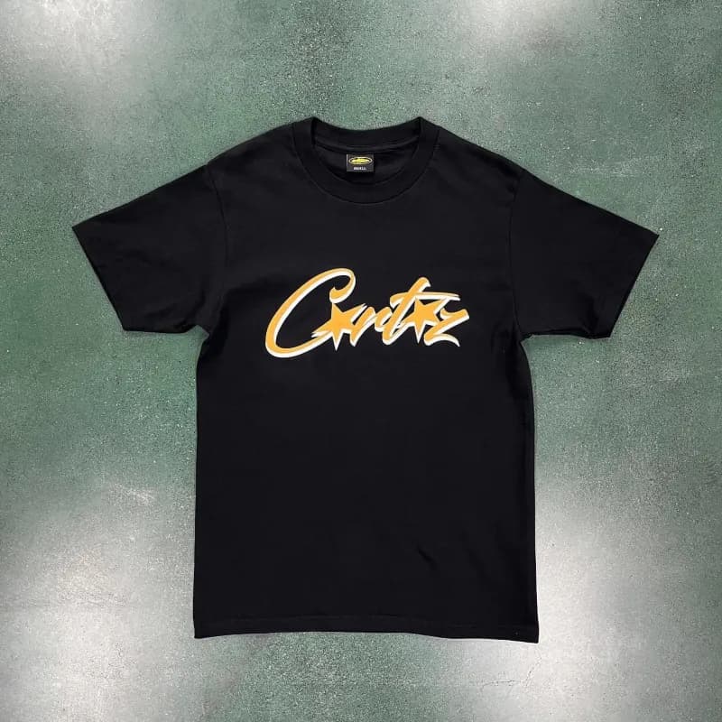 Corteiz Logo Tee Gold Script