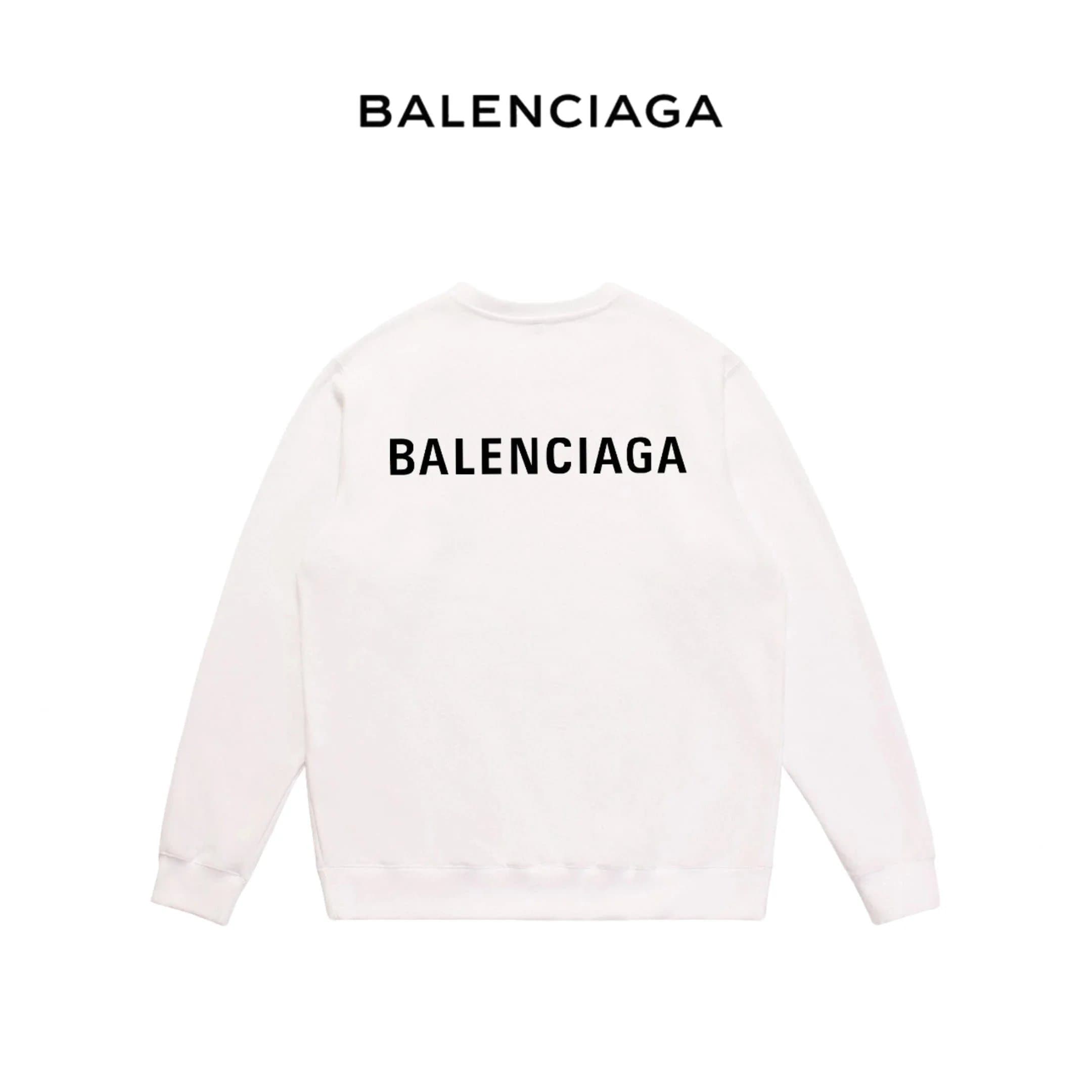 Balenciaga Crewneck Sweatshirt Logo Embroidered — 11白色