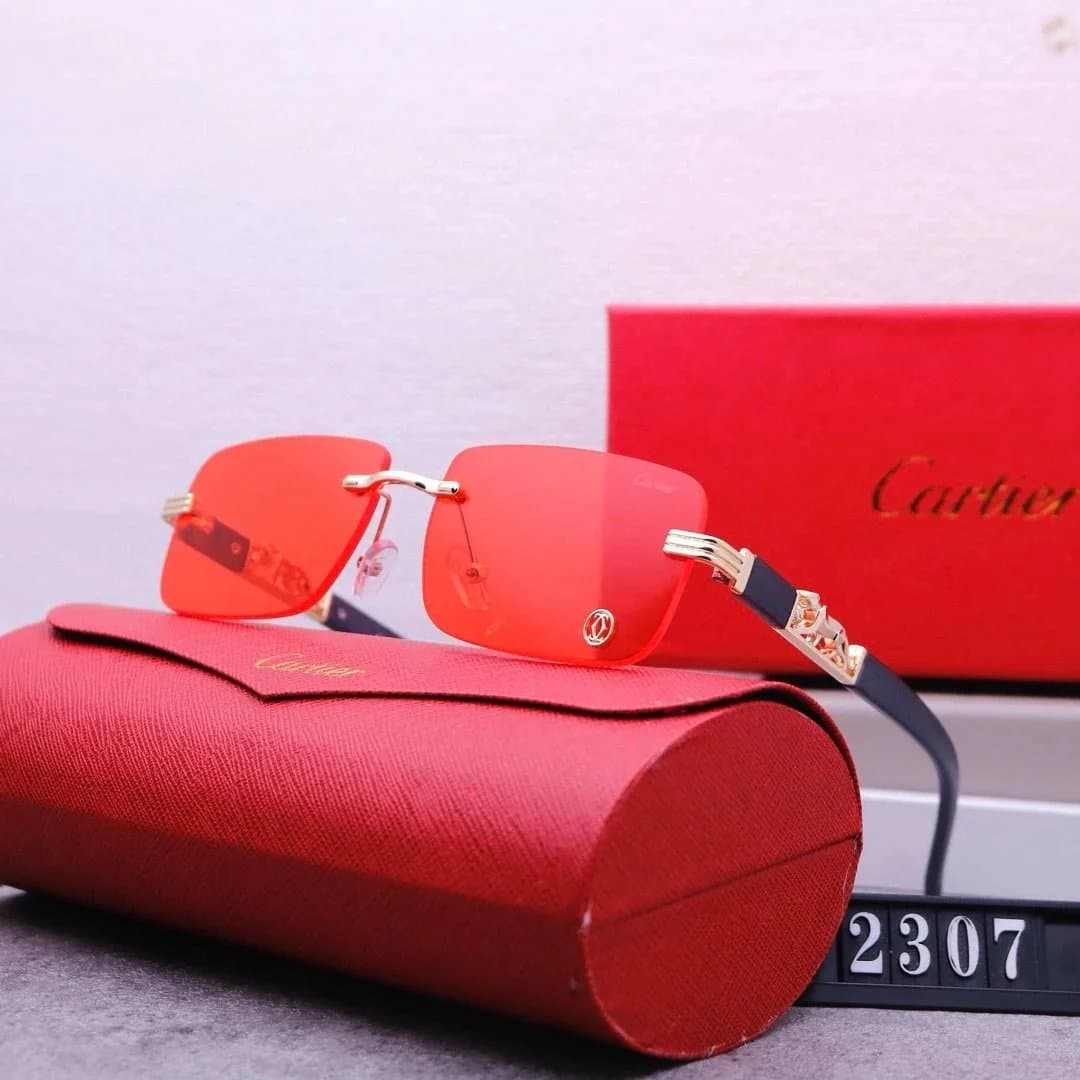 Cartier Juste Un Clou Sunglasses Rimless Red Lens