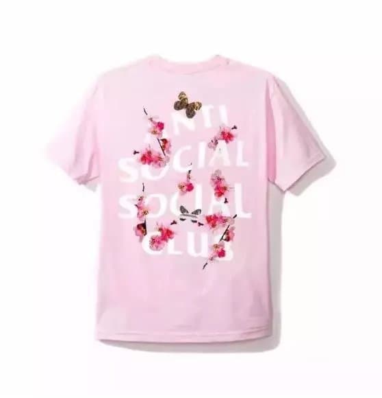 Anti Social Social Club Graphic Tee KAWS x ASSC Bear — 粉色樱花