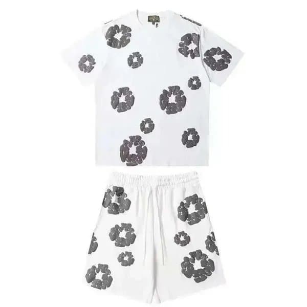 Balenciaga Floral-Print Shorts 3D Flower Appliqué — ZJ-33
