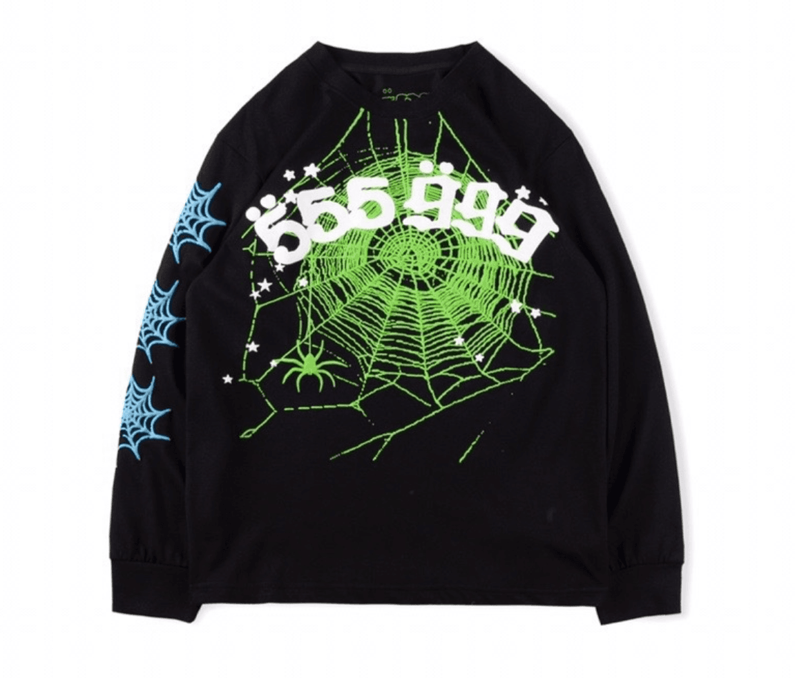 Sp5der Long Sleeve Tee Spider Web Graphic