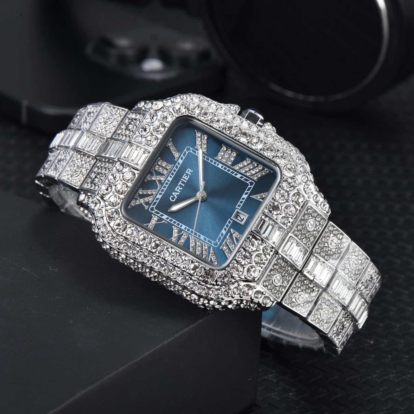 Cartier Santos Paved with Crystals — 均码 · 24