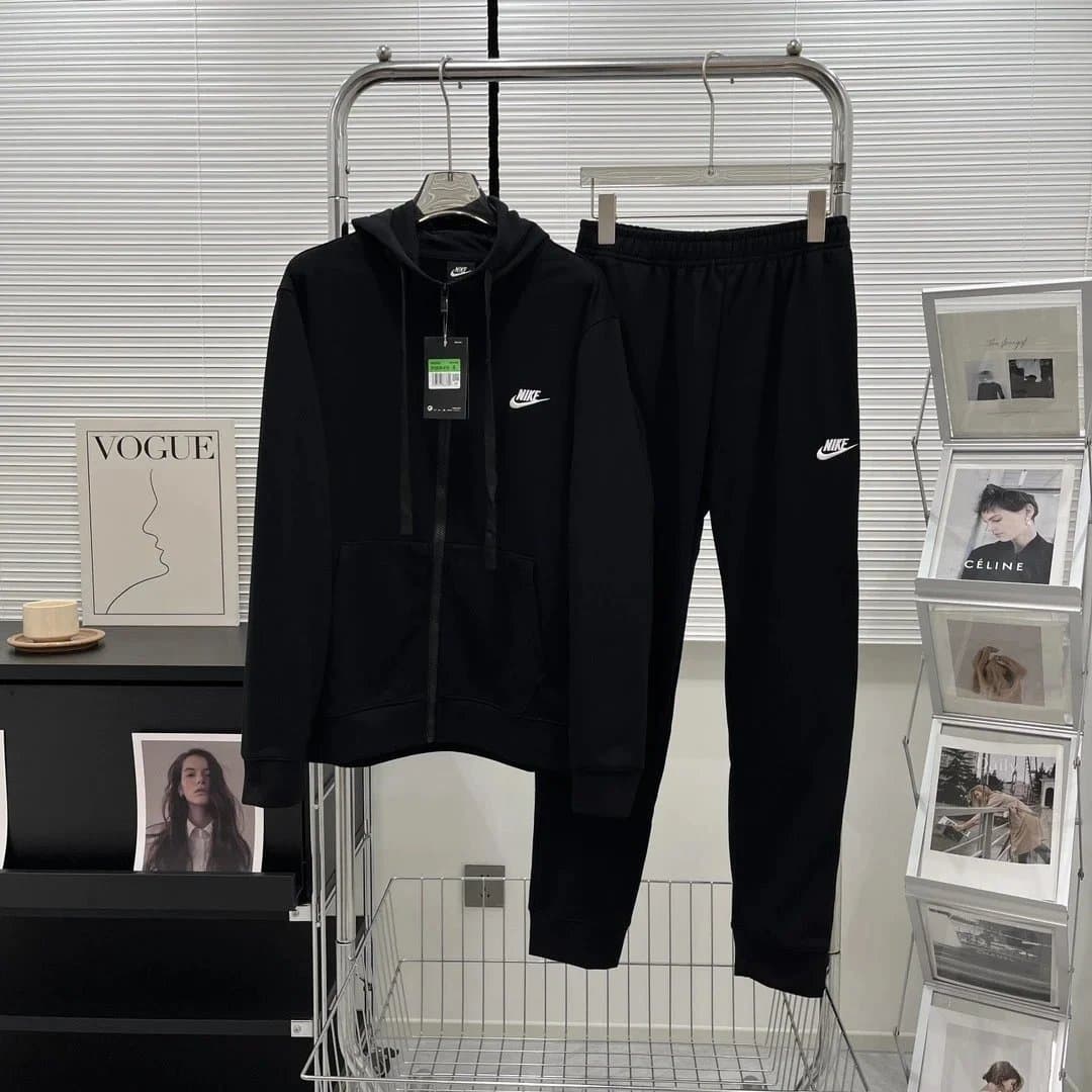 Nike Hoodie and Joggers Set Solid Black
