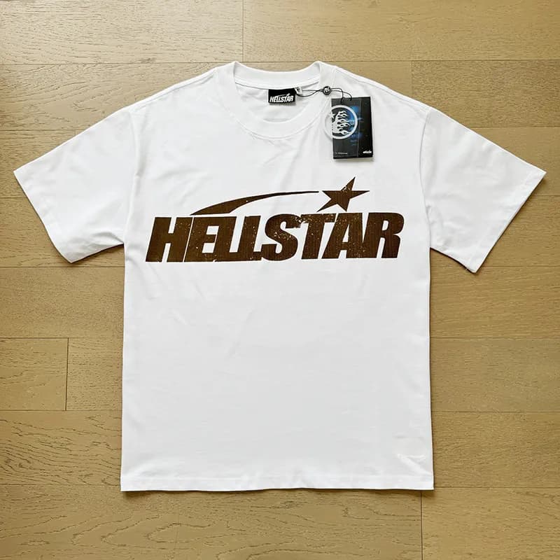 Hellstar Graphic Tee Acid Wash — 576 白咖