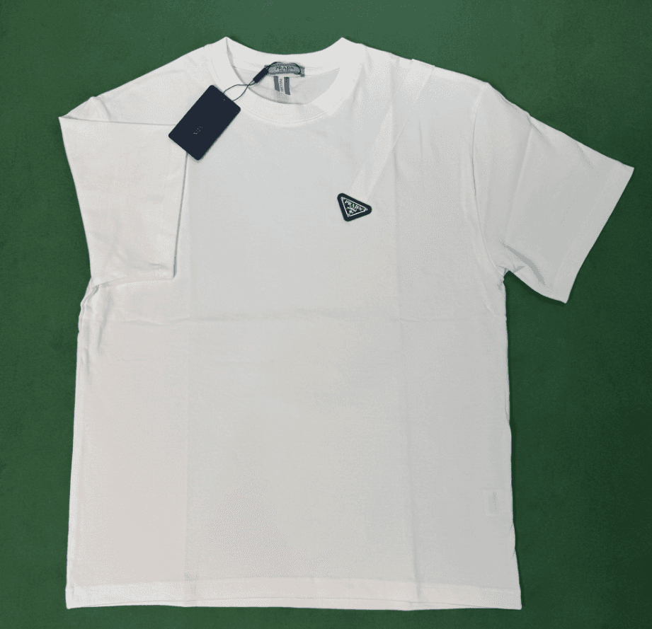 Prada Logo T-Shirt Triangle Logo — 款式3 白色