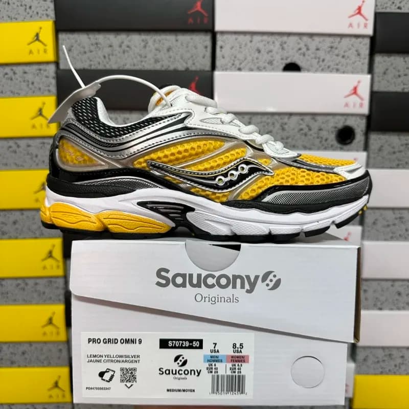 Saucony Pro Grid Omni 9 Black/Grey — S70739-50(36-45)黄银